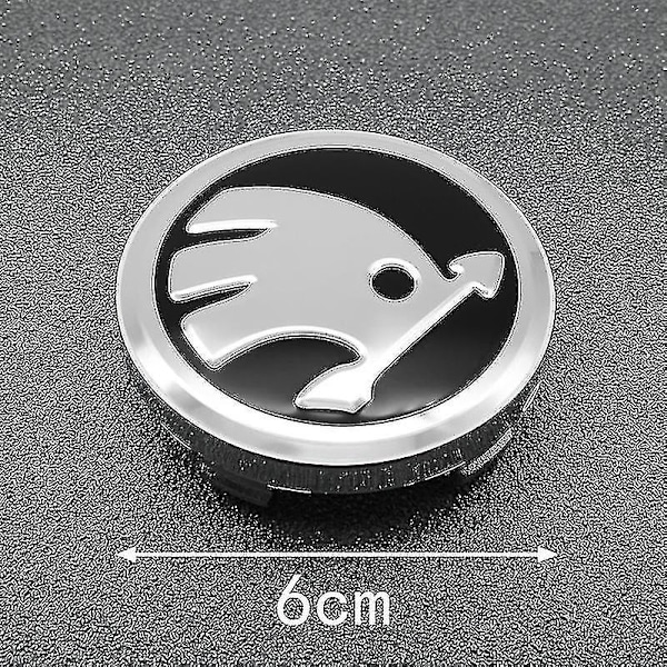 4 stk. 56 mm 60 mm Bilhjul Centerkapsel Dæksel Emblem Mærkater Tilbehør til Skoda Rapid Octavia Fabia Superb Kodiaq Kamiq, 56 mm Sølv