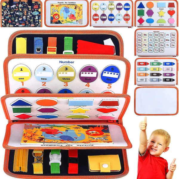 Early Education Board Handgjord DIY Filt Upplysning Dressing Practice Toy Busy Board filtväska