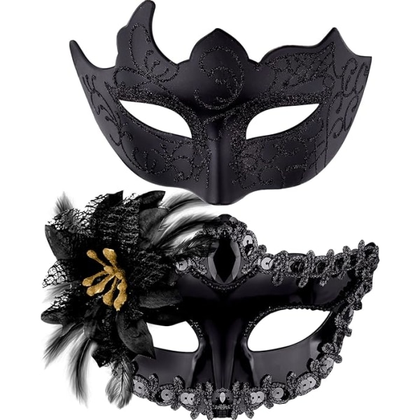 Venetiansk Maske Par Maskerade Maske Dame Blonder Venetiansk Maske til