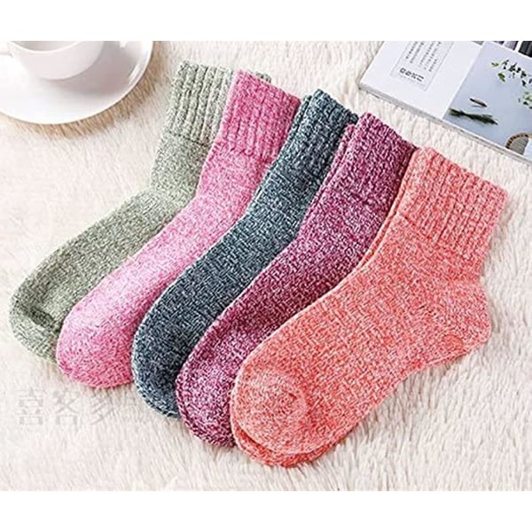 5 paria naisten villaisia sukkia paksut neulotut vintage talvi lämpimät mukavat miehistösukat lahjat