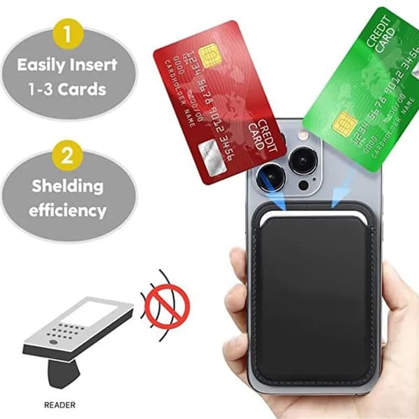 Pung Kompatibel med iPhone 15/14/13/12 Pro/Max/Plus/Mini, RFID-kortholder med Magnet