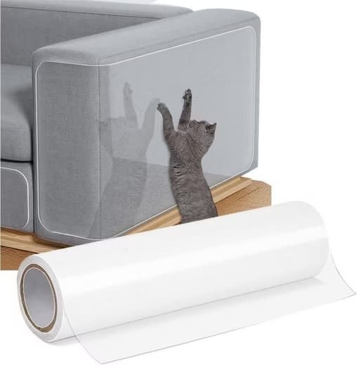 Gennemsigtig sofapude mod ridser, møbelbeskytter til kat og hund 30cm x 500cm