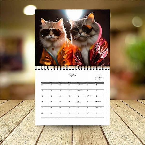 Stilren Katt Väggkalender 2025 Hängande Kalender Heminredning Rolig Katt 12 Månaders Planeringskalender Gåva Till Kattälskare{EE}