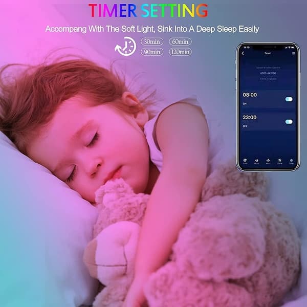 20m LED-lys med Bluetooth RGB-funksjon – LED-strips og teiplys