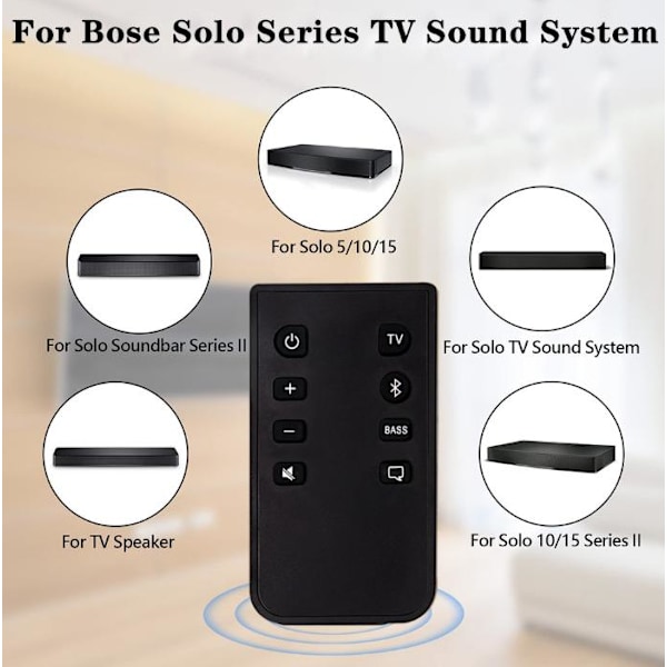 Udskiftningsfjernbetjening til Bose Solo5 Solo10 Solo15 Soundbar - Fjernbetjening til Soundbar-serien