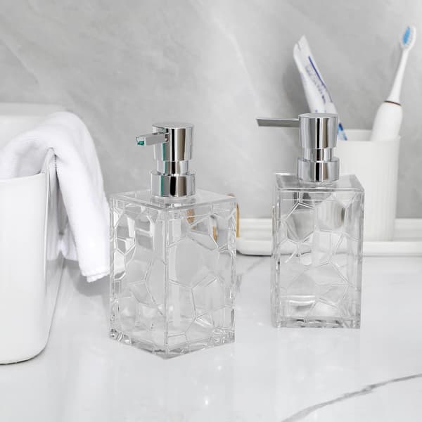 Transparent Akryl Tvåldispenser 320ML för Badrum Kök Sovsal Dekoration 16x7cm