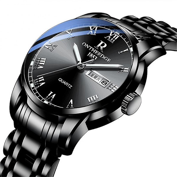 Højkvalitets Rustfrit Stål Par Kvarts Ur til Mænd Kvinder Luksus Sports Armbåndsure Mode Casual Dato Uge Armbåndsur 03 male1721