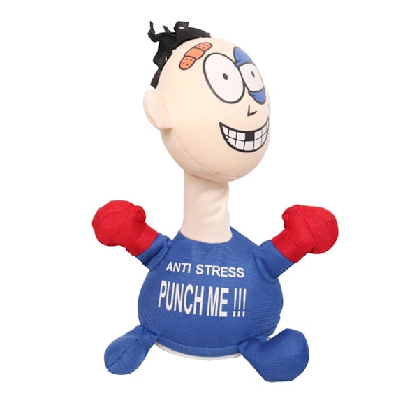 Anti-stress slagtæppe til voksne og børn. Den slagne skurk udluftede sine skrig plysdummy. Kontorlegetøj. 25cm 25cm Blue
