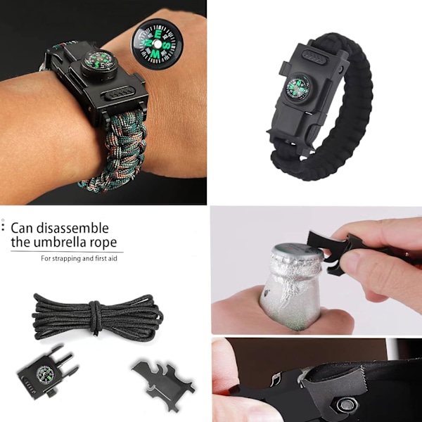 Multifunktionelt Armbåndskompas Paracord Armbånd Overlevelsesarmbånd