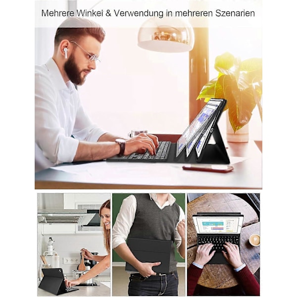 Tastatur for Nettbrett A9 Plus - Galaxy Tab A9 Plus Deksel med Tastatur, Magnetisk Trådløst Bluetooth-Tastatur, Avtakbart{ee}