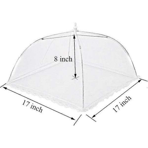 (6-pack) Stort Pop-Up Mesh Mattskydd Tält Paraply, 43 cm, Återanvändbart och Hopfällbart Utomhus