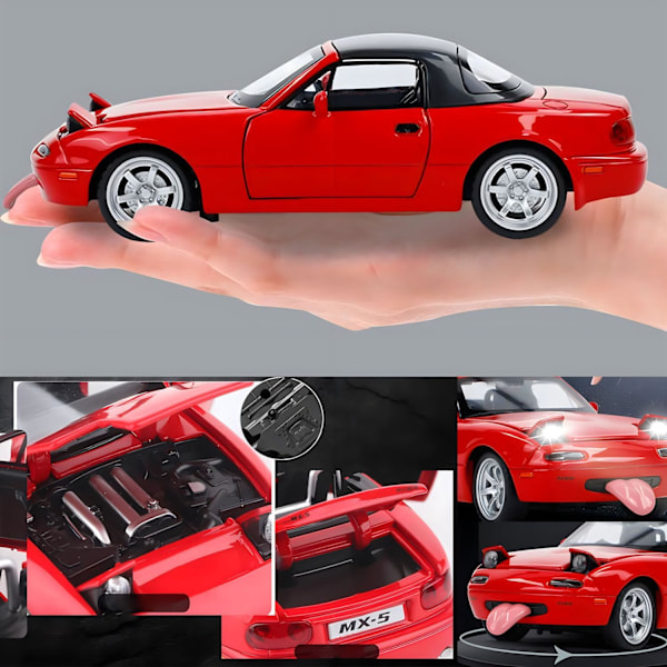 Mazda Miata MX5 Legetøjsbil 1/32 Støbt Modelbiler, Billegetøj til Børn i Alderen 4-7 Miata Gave til Drenge i Alderen 3-5, Træk Tilbage{EE}