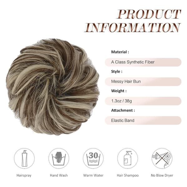 Rodet Hår Scrunchie Hårforlængelse Bølget Krøllet Scrunchie 2 STK CS2