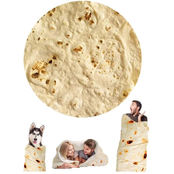 100cm Burrito filt Taco filt Barn Vuxen Rund Soffa filt Mjuk Mysig Plysch Säng filt