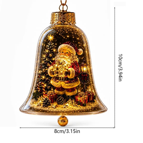 Julklocka kristallkula prydnad akryl ljus transparent julgransdekoration GJ923-06 Light-up model