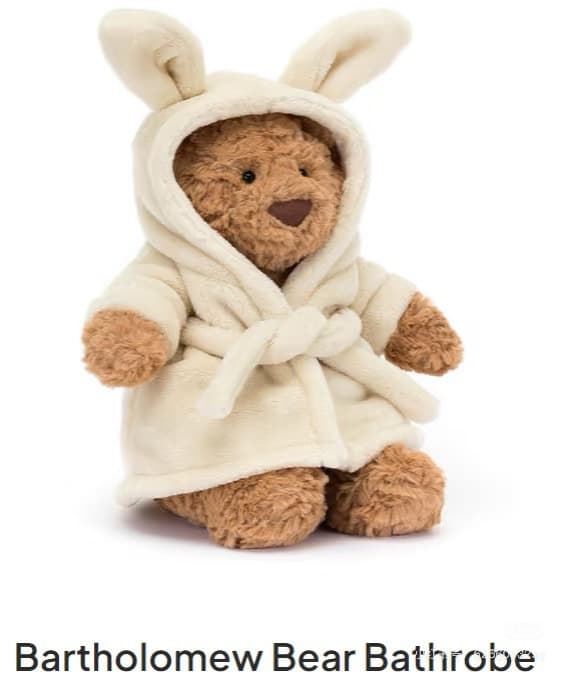 Jellycat Pehmolelu Bartholomew Bear Kylpytakki