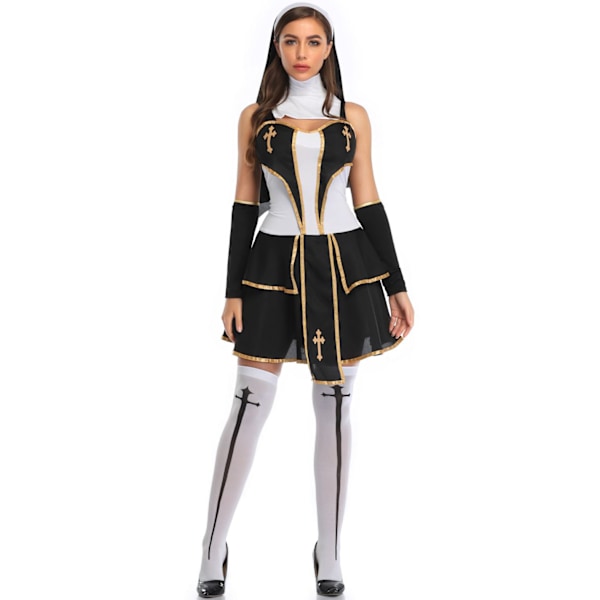 Halloween-asut Cosplay Aikuisten Nunna-asu Naamiaiset Vampyyri Zombie Nunna-asu