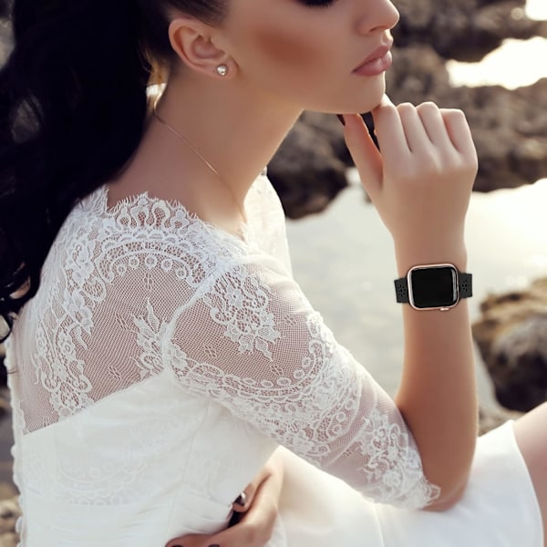 Silikonrem i blonde kompatibel med Apple Watch Band 38 mm 40 mm 42{EE}