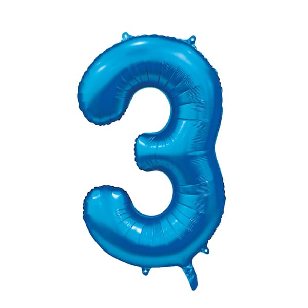 Ballon Ciffer 3 Blå 86 cm Blå blue
