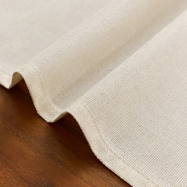 Bordløber i hørpolyester 220x30 cm - Vaskbart beige borddækken til julemiddagsselskab Beige 30 cm x 220 cm