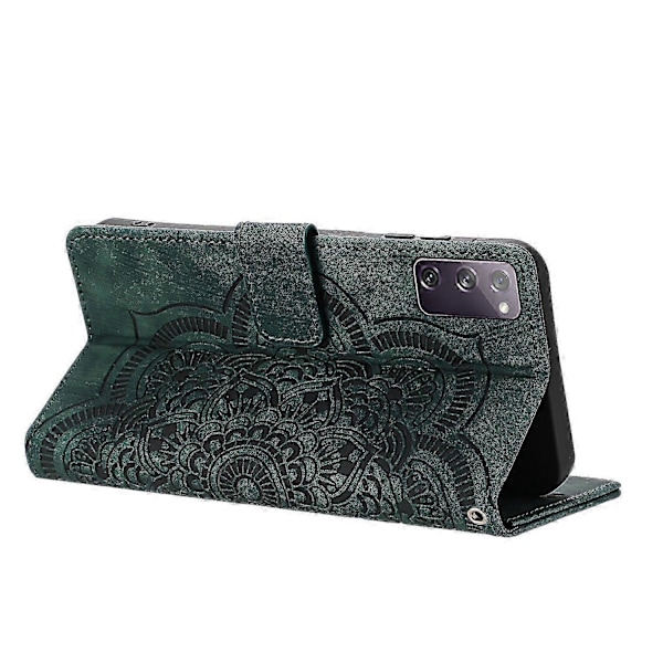 Frostat Läderfodral för Mandala Emed Retro Telefon Gree{ee} Green For Samsung Galaxy S20 FE