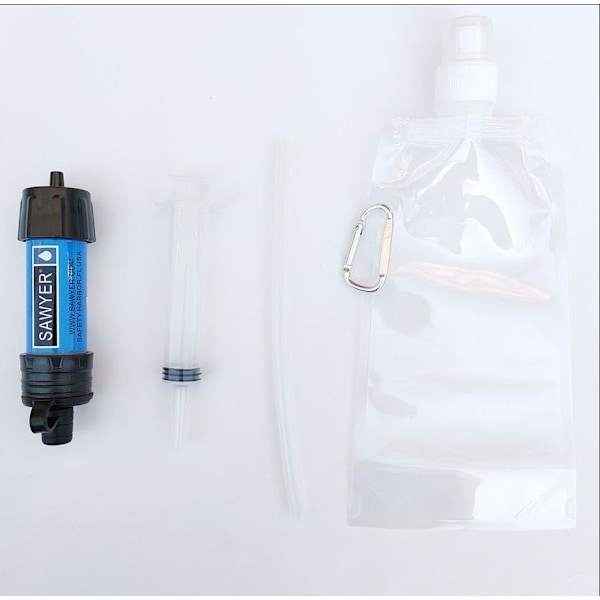 Mini Bärbar Överlevnadsvattenrenare Halm Vattenfiltreringssystem blue