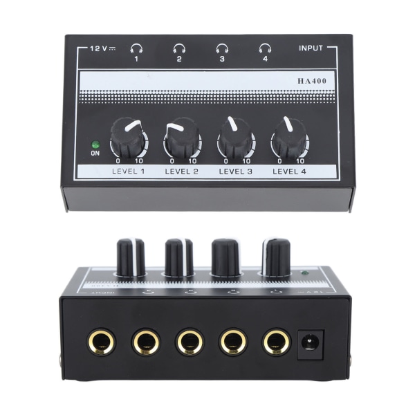 4-kanals lydmixer HA400A Ultra Low Noise Professionel Monitor Hovedtelefon Lydmixer til Bar Fest 100-240V EU Stik