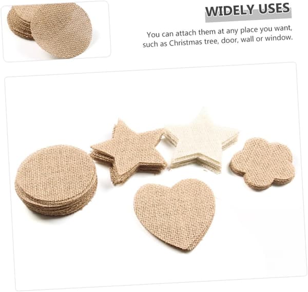 20 Pieces Christmas Tree Jute Cutouts Slices Round Fabric Decorations