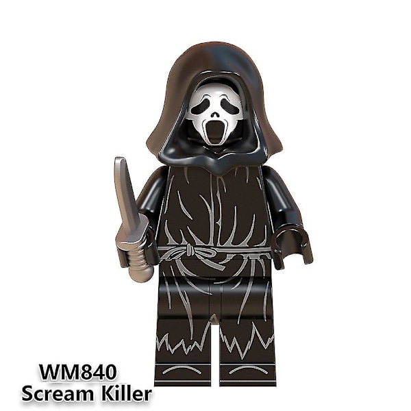 8-pack/set Heta Skräckfilmskaraktärer Minifigurer Billy Freddy Jason Byggklossar Minifigurer Leksaker Barn Halloween Kreativa Gåvor Presenter