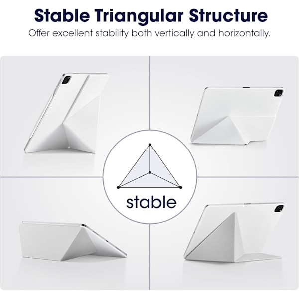 iPad Air 11-tommers deksel (2024), Kompatibelt med iPad Air m4, Magnetisk deksel for stående/liggende modus med pennholder, 4 ståvinkler. hvit white 2024 iPad Air 11