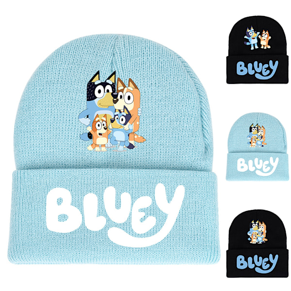 Lasten Bluey-piirretty neulehattu Beanie talvihattu myssy lahjat #2