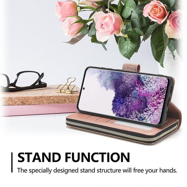 Etui til Samsung Galaxy S22 Ultra, Wallet Case Rosaguld