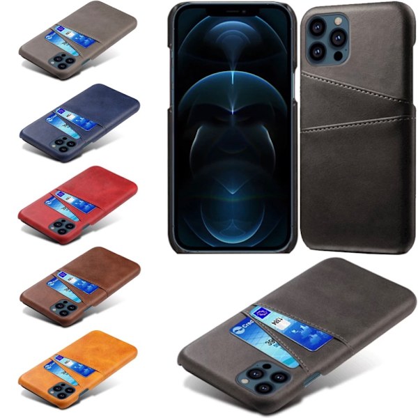 Kortholder iPhone 13 Pro Deksel, Mobilveske med Holder for Lader og Hodetelefoner