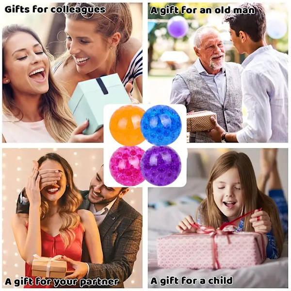 10-pack Stressbollar med Färgglada Vattenpärlor{EE}