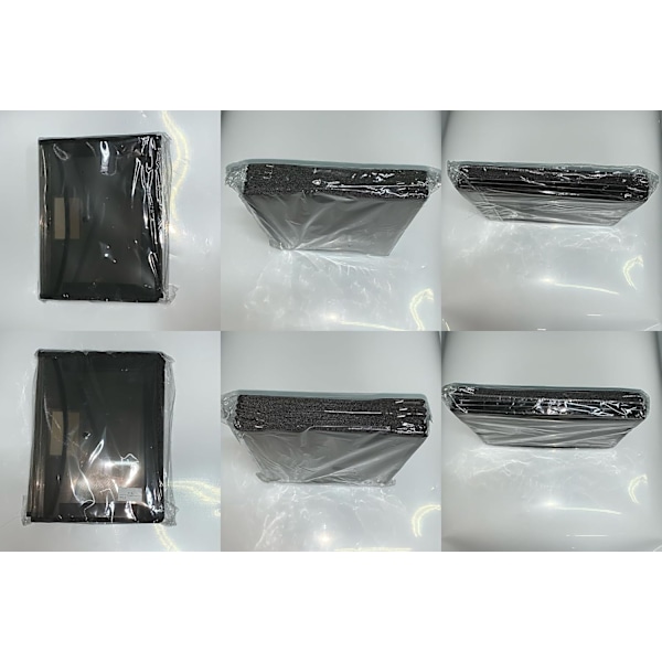 TS, 6 stk. popper-pung plastmappe poly-kuvert udvidelsesmappe dokumentmappe med snaplås og kortslot, premium lomme Black