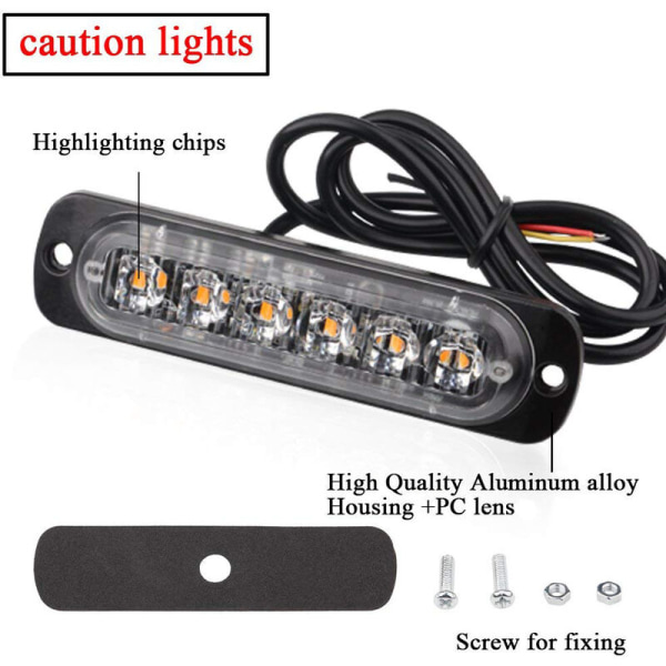 4 stk. LED-nødlys til køretøjer, nødlys til lastbiler, blinkende lys