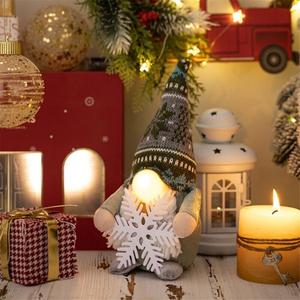 LED Jultomte, juldekoration med LED-nosljus, Rudolf juldekoration för, julklappar, år, för