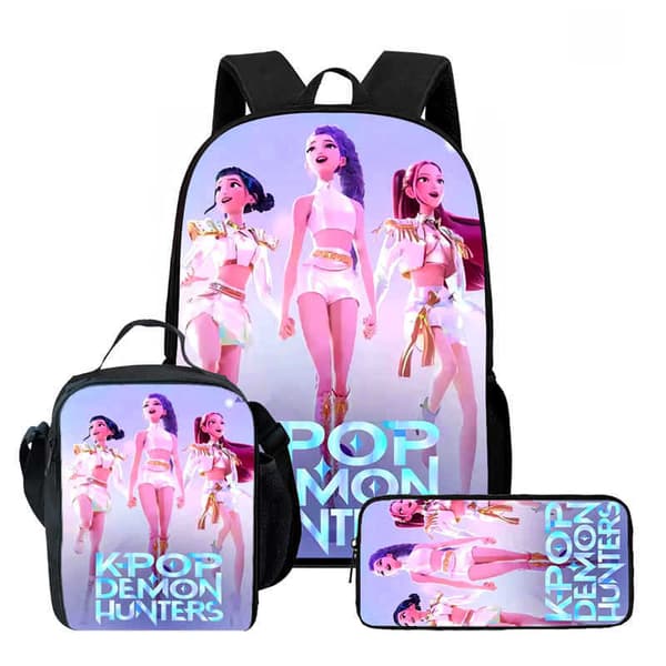 K-Pop Demon Hunter -reppu eväsrasiolla ja penaalilla kouluun 15KH008