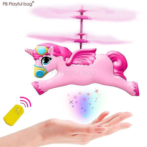 Ny Flygande Enhörning Sensorisk Flygfarkost Led Rc Enhörning Drönare Barn Suspenderade Leksaker Usb Laddning Gest Sensor Barn Presenter Ac59