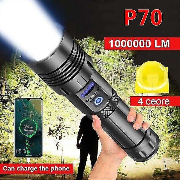 Low Price Campaign 1000000 Lumen Super Bright LED Tactical Flashlight Rechargeable LED Work Light_CJYCAS