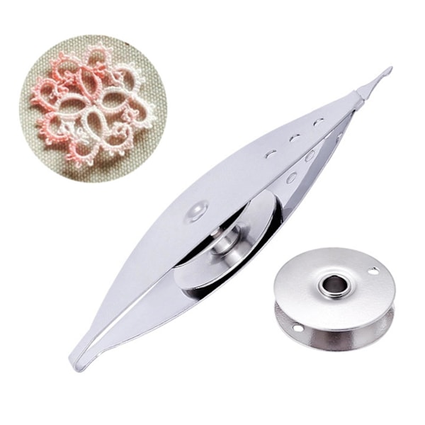 Rustfritt stål DIY Håndlaget Håndverk Søm Strikking Veving Verktøy Tatting Shuttle Mengxi{EE}