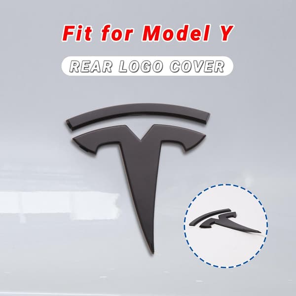 Model Y Tilbehør til Tesla Emblem Mærkat 2 stk./sæt 2024 2023 2022 2021 2020 Logo Mærkat (Sort)