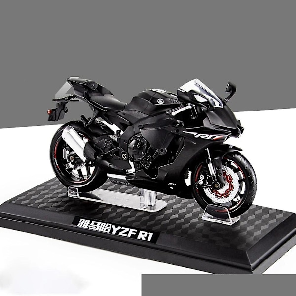 1:12 Skal Yamaha YZF-R1 Legeringsscooter Sportmotorcykel Diecasts Barnleksaker Motorcykelfordon Racingmodellbil Repliker Present till Pojkar black