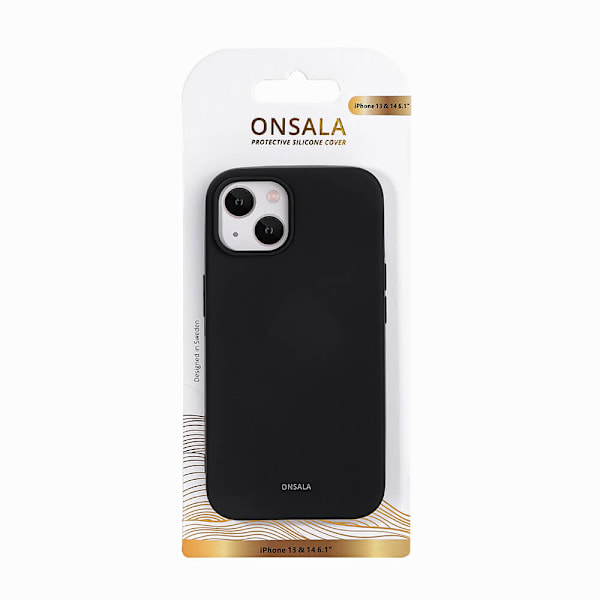 ONSALA Silikoninen Musta Puhelinkotelo - iPhone 13/14