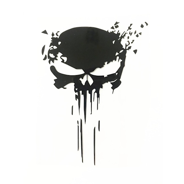 Molten Skull Skull Klistremerker Pakke med 2 enheter for bil eller motorsykkel (svart)