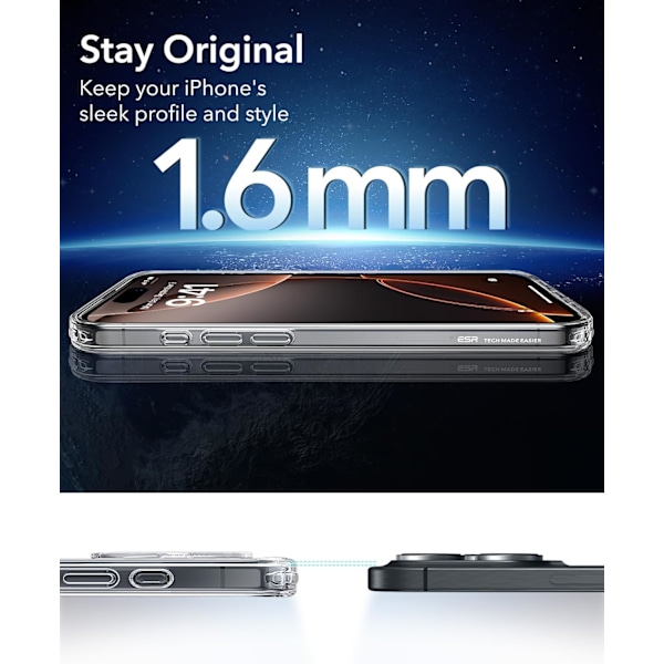 iPhone 16 Pro Max Skal, Kompatibel med MagSafe, Stötsäker Militärklass Skydd, Magnetiskt Telefonfodral för iPhone 16 Pro Max 6,9 tum, Transparent