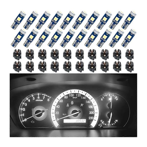 CASA 20 st T5 LED-lampor för bilinstrumentbräda, 3030-3SMD lampbyte med vridning