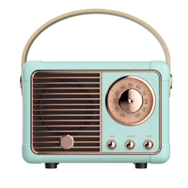 Retro Bluetooth -kaiutin, Vintage FM -radio klassisella tyylillä, Suuri äänenvoimakkuus, Langaton Bluetooth 5.0 -yhteys, Tukee TF-korttia{EE} blue