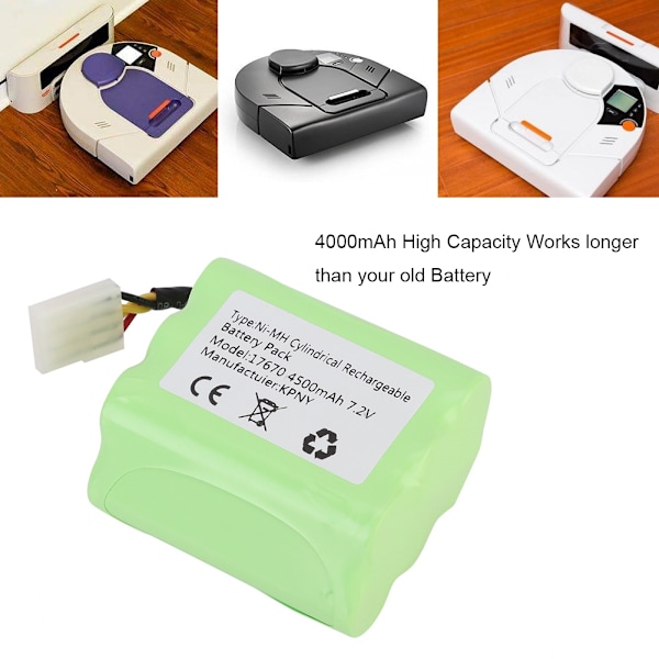7.2V 4000mAh Batteri Passer Neato Xv-11 Xv-12 Xv-14 Xv-15 Xv-21 Erstatningsbatteri