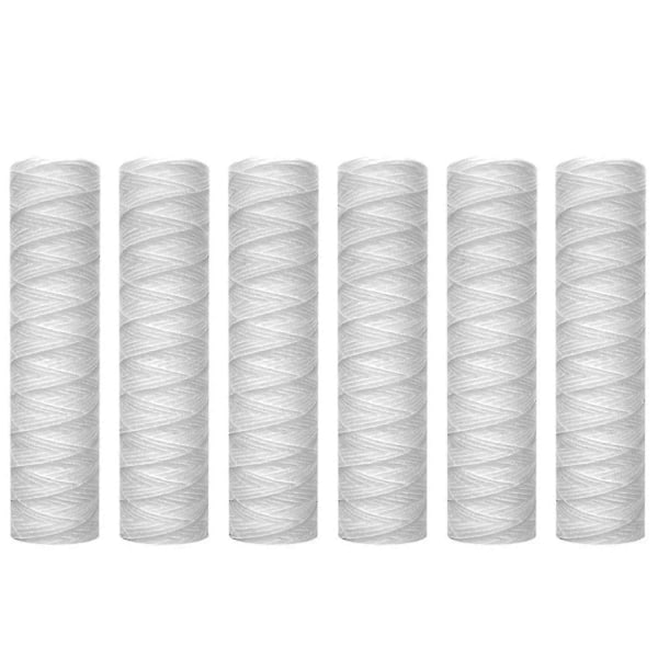 10 mikronin 10\" x 2,5\" lankakäämitty sedimenttivesisuodatinkasetti, 6 kpl, koko talon sedimenttisuodatus, yleismallinen{ee}